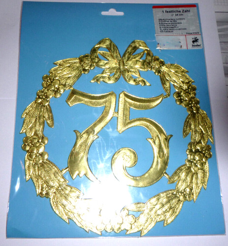 Jubiläumszahl goldfarben - jubiläumszahl, 75
