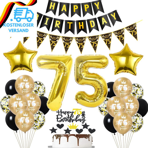 Geburtstag deko set - 75.,