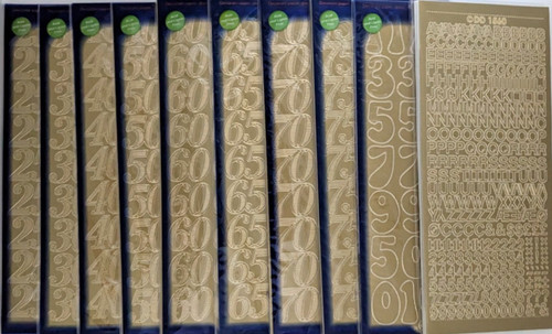 Sticker goldfarbene zahlen - sticker,