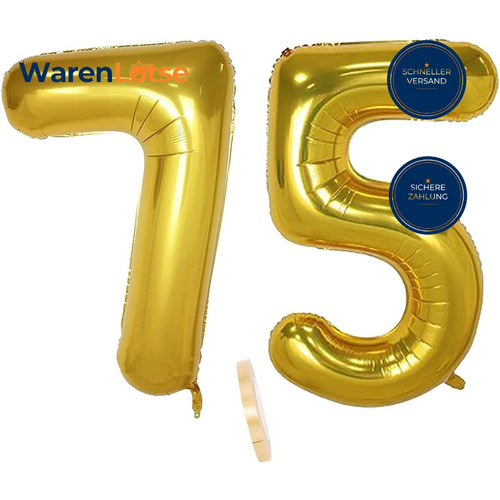 Folienballon zahl gold xxl - zahl,