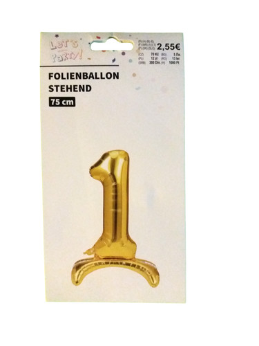 Folienballon zahl gold - zahl,