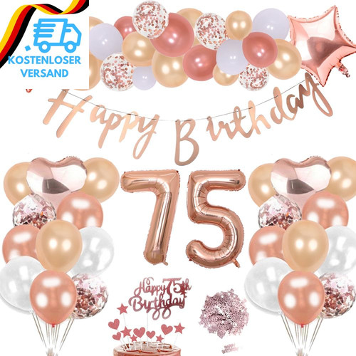 Geburtstag deko rosegold - 75.,
