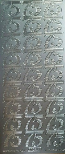 Stickerbogen zahl silber - 75,